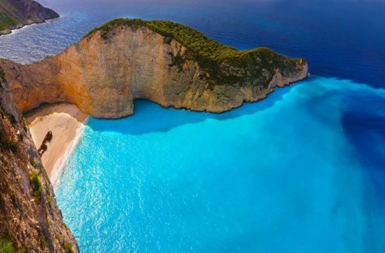 Navagio beach bay