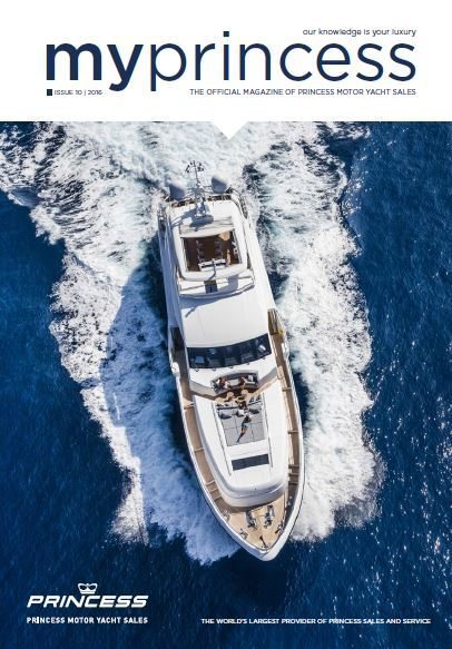 Princess Motor Yacht Sales MyPrincess Magazin Cover Luxury Mega Yacht on the Water 2016